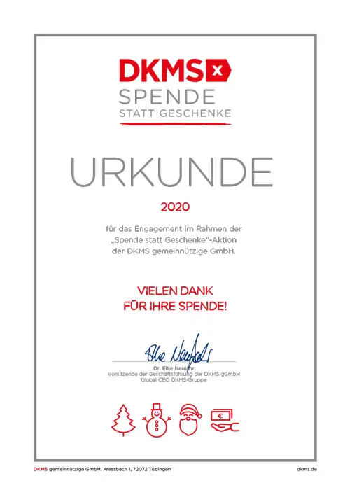 Urkunde DKMS